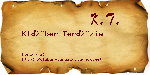 Kléber Terézia névjegykártya